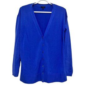Talbots Women Cardigan Blue Button Down V Neck Sweater‎ Size XS